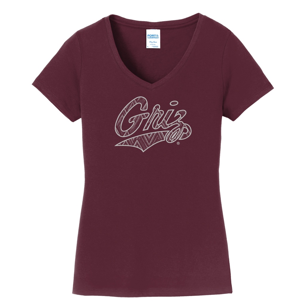 Zig Zag Griz - Port & Company Ladies Fan Favorite V-Neck Tee