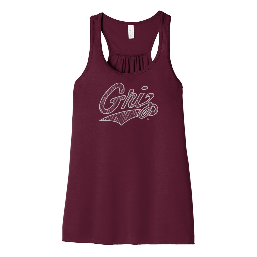 Shimmer Zig Zag Griz - Women's Flowy Racerback Tank