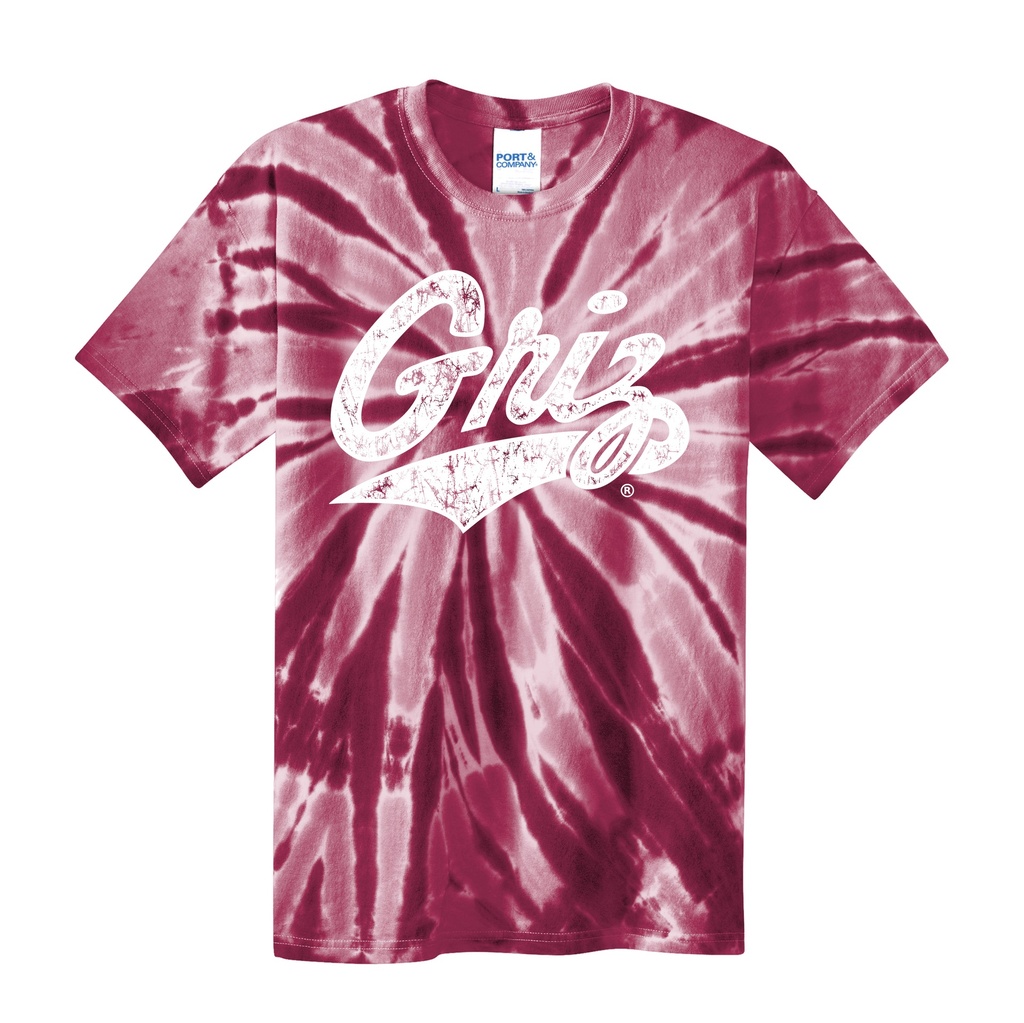 Distressed Griz Script - Youth Tie-Dye Tee