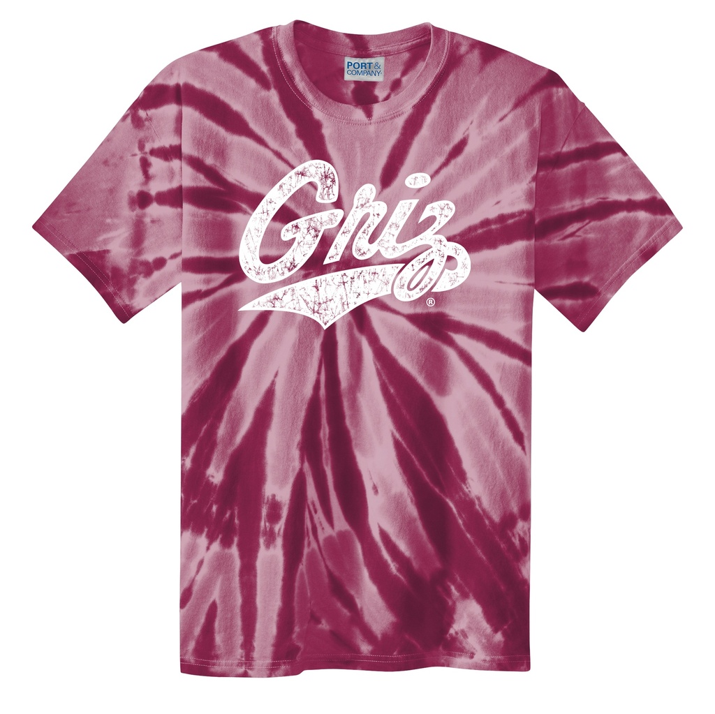 Distressed Griz Script - Tie-Dye Tee