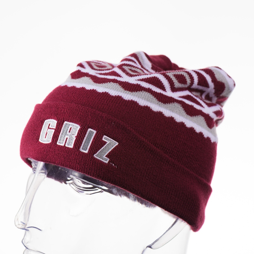 Griz Block Text - USA- Made Diamond Knit Beanie