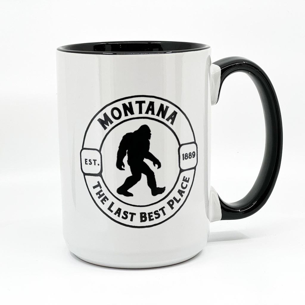 Montana Bigfoot Badge Mug 15 oz