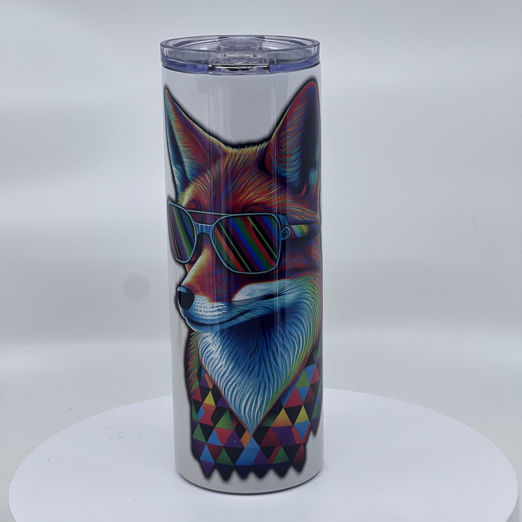 Rainbow Fox 20 oz Shimmer Tumbler with Straw