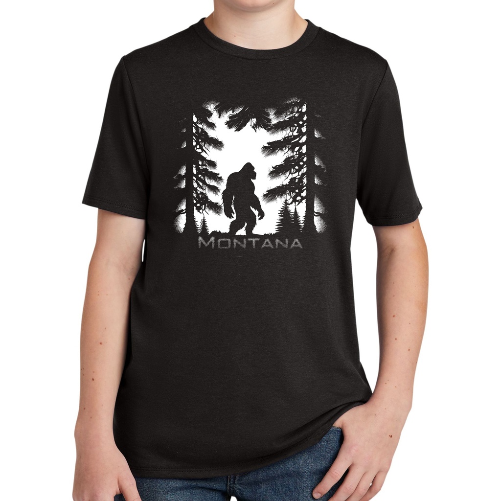 Bigfoot Dark Forest Montana - Youth Tri Tee