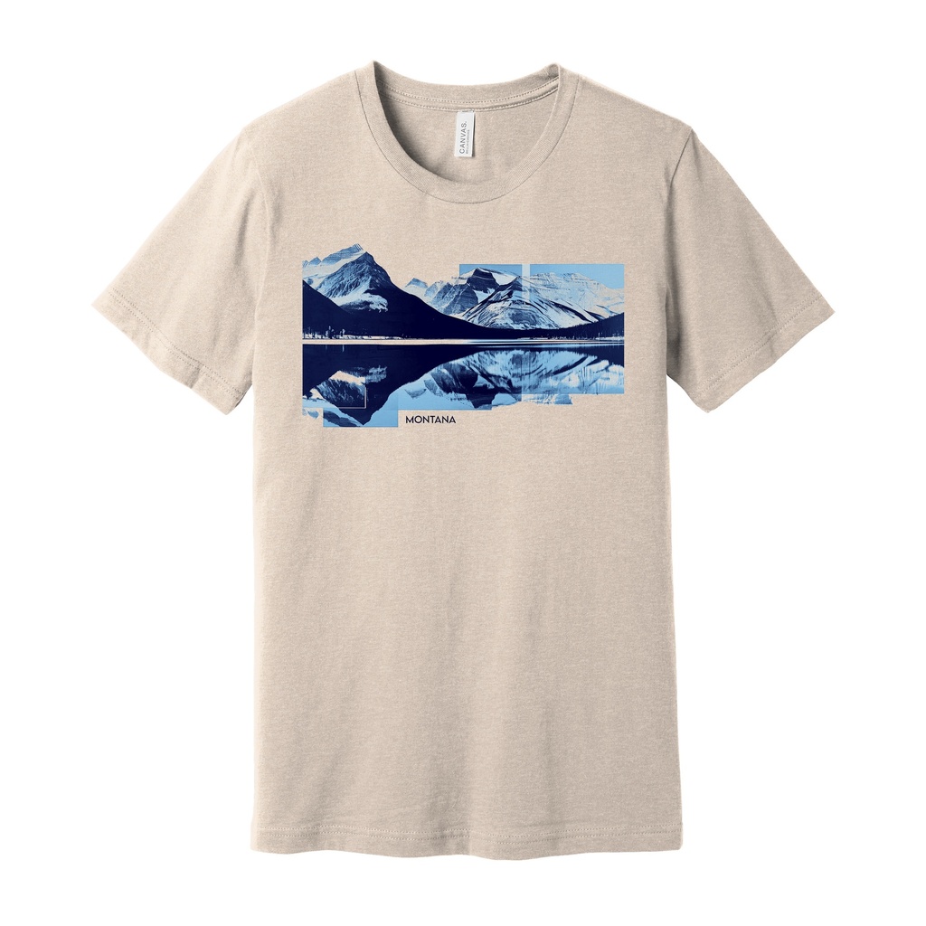 Mountain Reflection Glitch - Unisex Soft Blend Tee