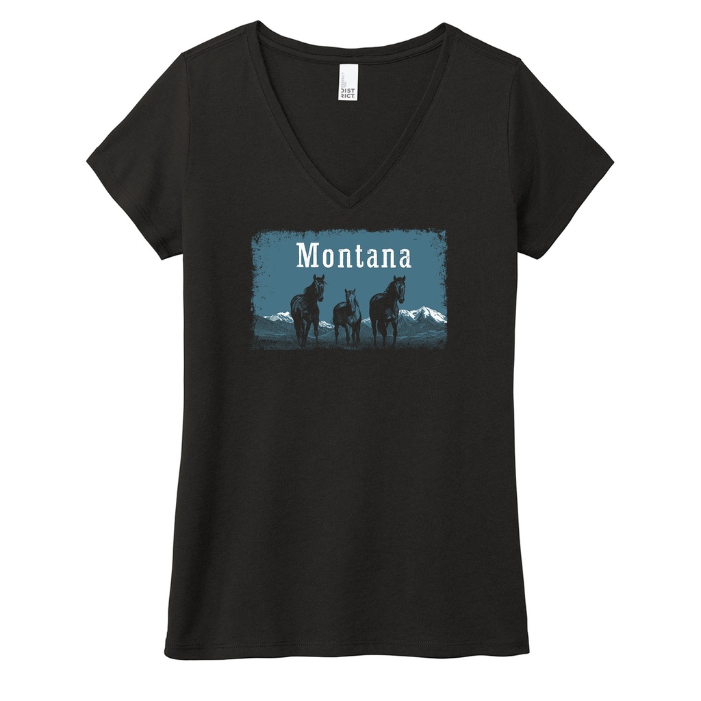 Wild Horses Montana - Tri V-Neck Tee