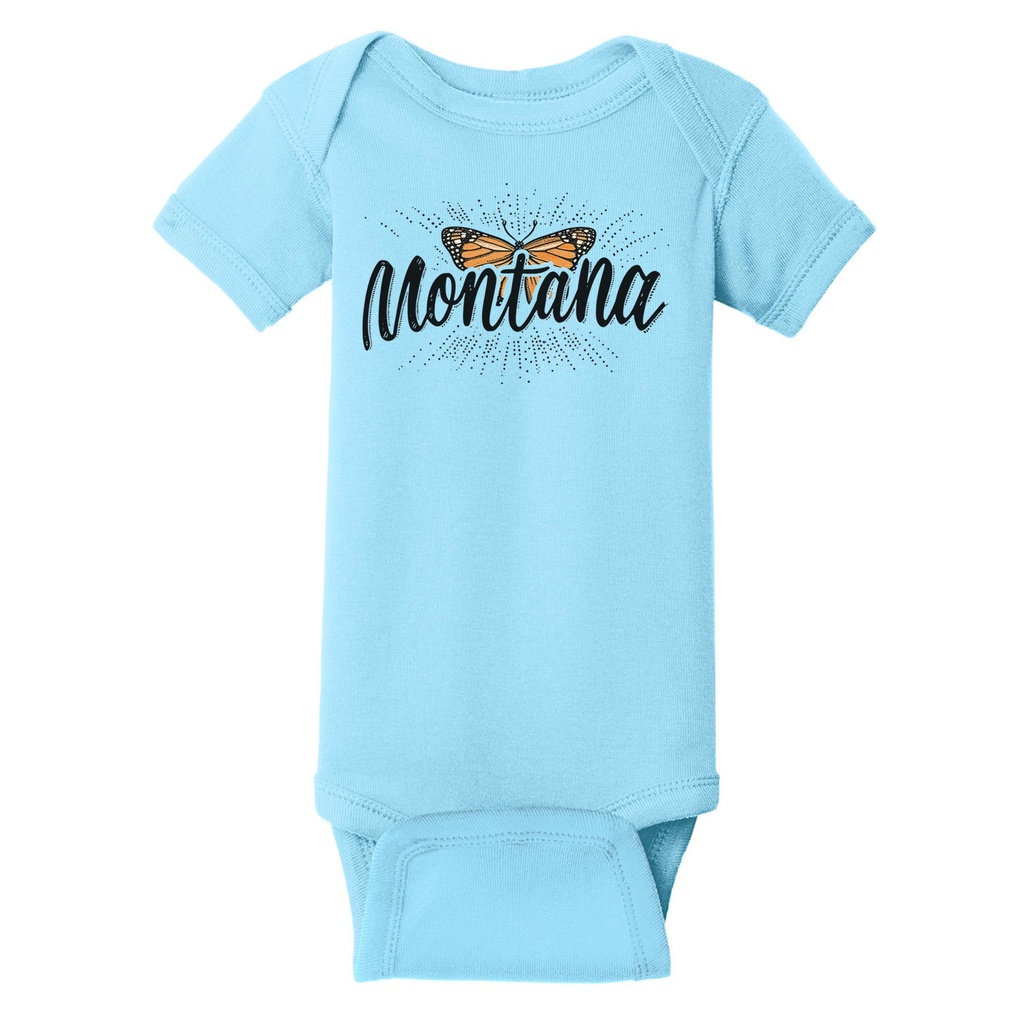 Butterfly Montana - Infant Short Sleeve Baby Rib Onesie