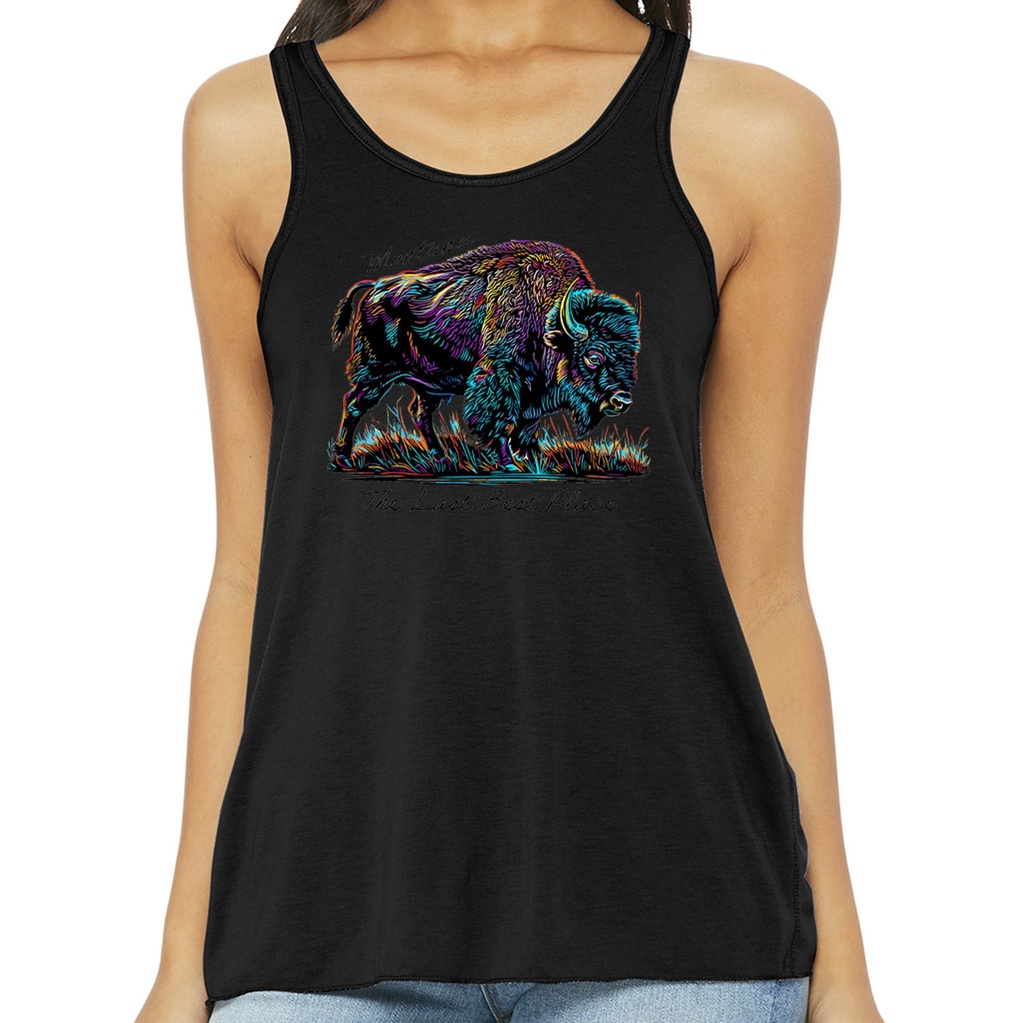 Many-Color Bison - Women's Racerback Tank