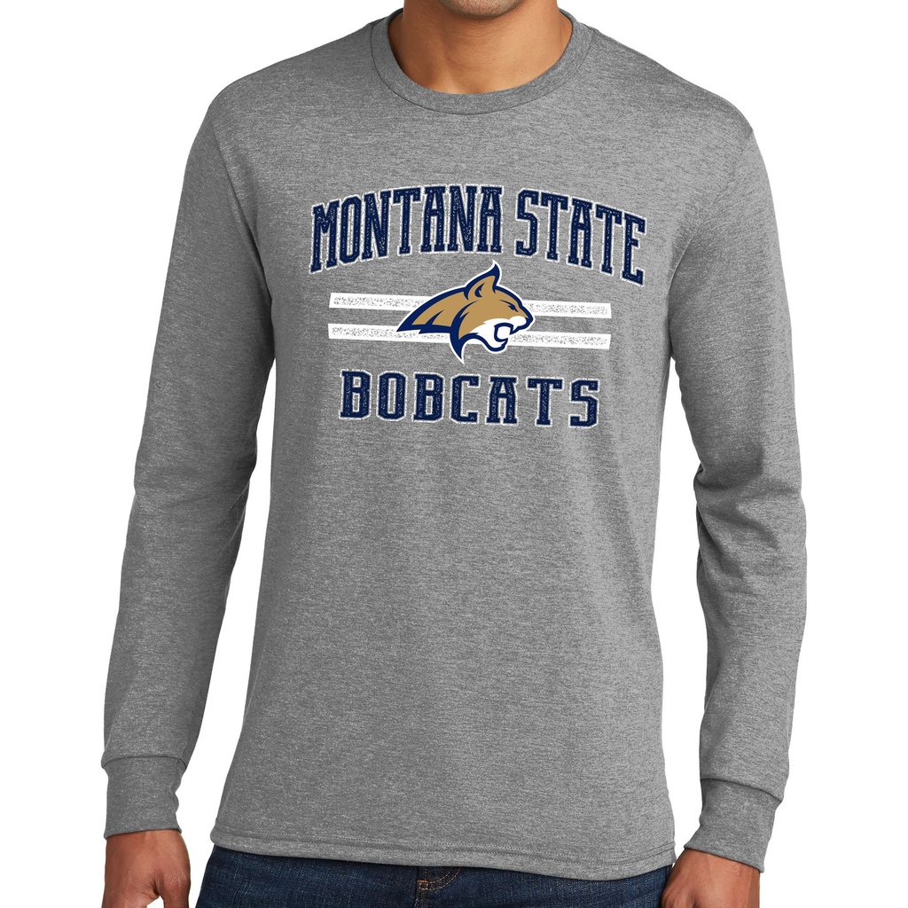Montana State Bobcats Stripes - Tri Long Sleeve Tee