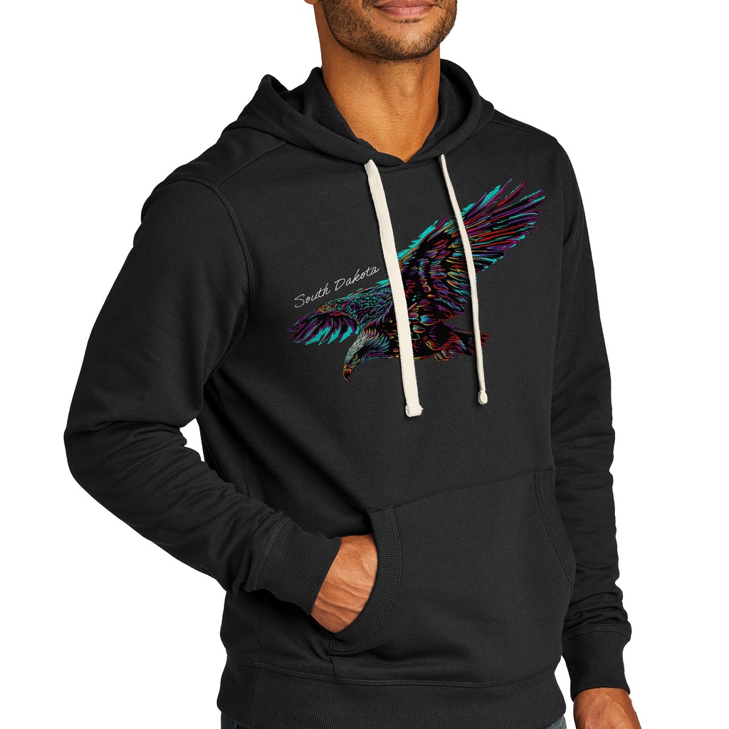 Many-Color Eagle - South Dakota - Recycled Fleece Hoodie