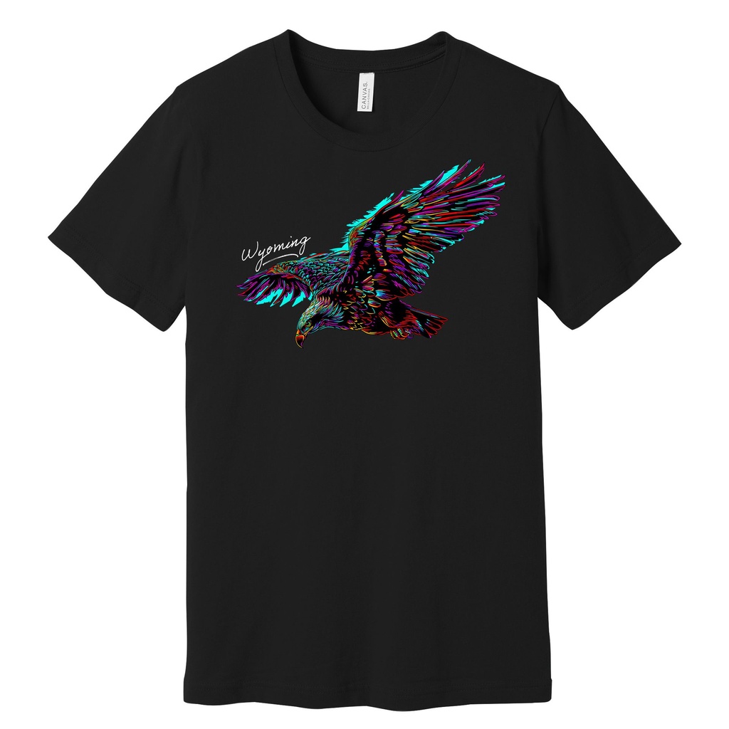 Many-Color Eagle - Wyoming - Unisex Soft Blend Tee