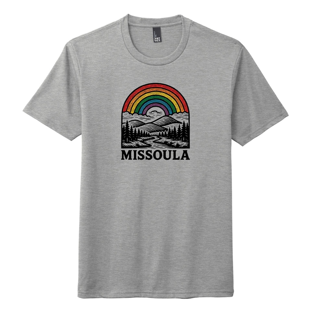 Missoula Rainbow Woodcut - Tri-Blend Tee