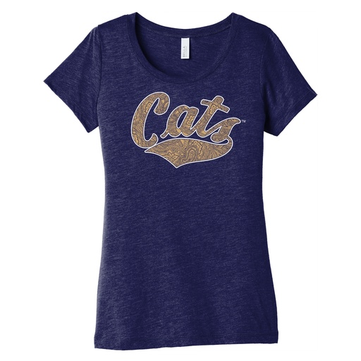 Paisley Cats Script Ladies Tee