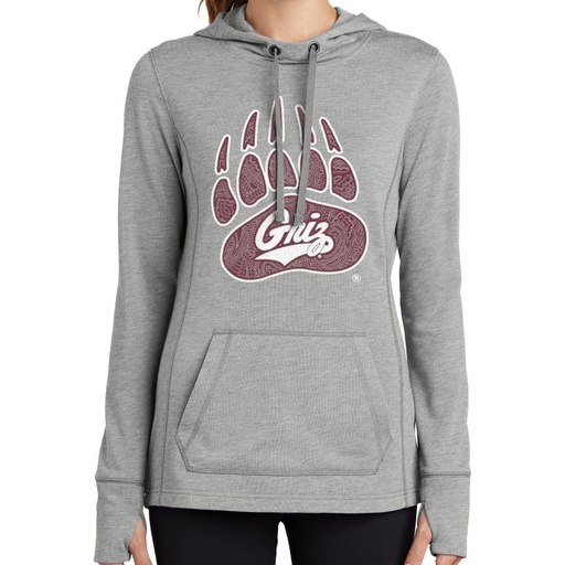 Paisley Bear Paw and Script - Sport-Tek Ladies Performance Hoodie 