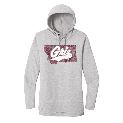 Women's Featherweight French Terry Hoodie - Paisley Montana Griz Script