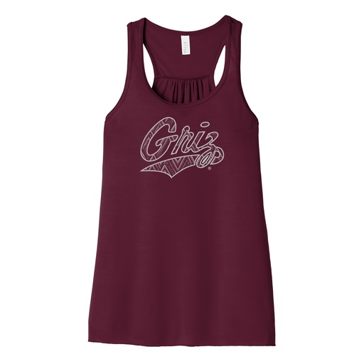 Shimmer Zig Zag Griz - Women's Flowy Racerback Tank