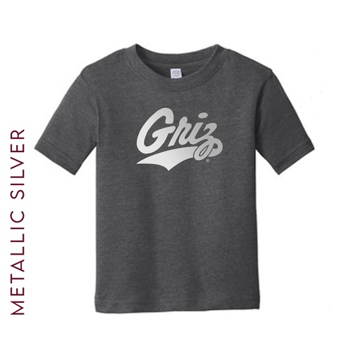 Metallic Griz Script - Rabbit Skins Toddler Fine Jersey Tee