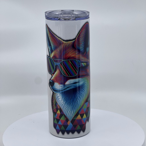 [DW20S-MCFX2306] Rainbow Fox 20 oz Shimmer Tumbler with Straw