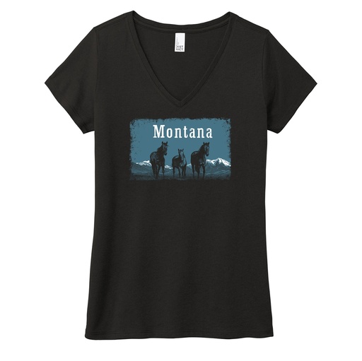 Wild Horses Montana - Tri V-Neck Tee