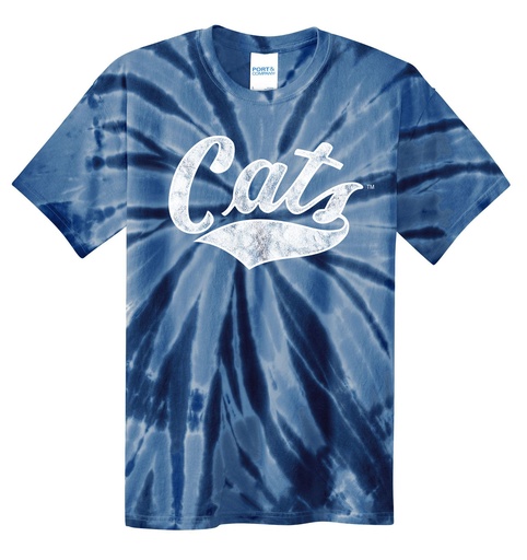 Distressed Cats Script - Youth Tie-Dye Tee