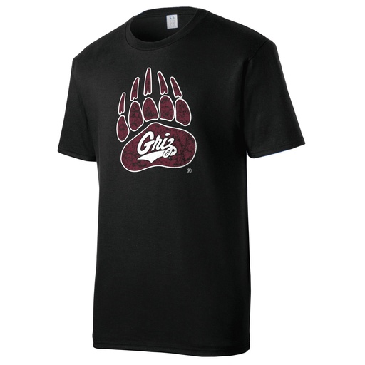 Distressed Paw with Griz Black - 100% Cotton Tee