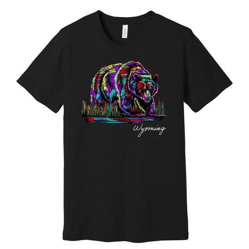 Many-Color Bear - Wyoming - Unisex Soft Blend Tee