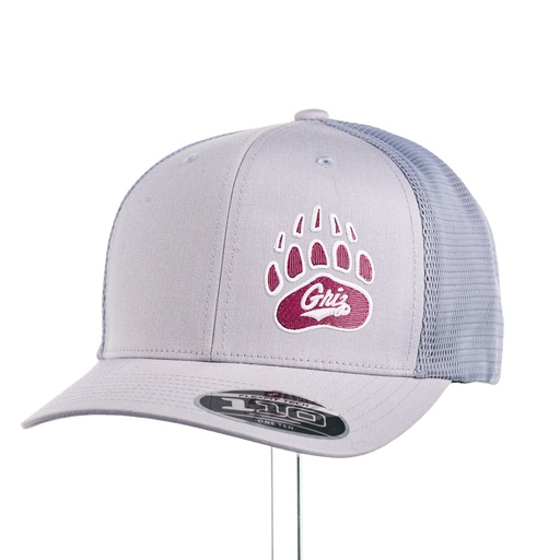 [110M-EMTG01-SLV] Paw with Griz Patch - 110 Mesh-Back Cap