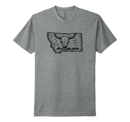Woodcut Steer Skull MT - Unisex CVC Tee